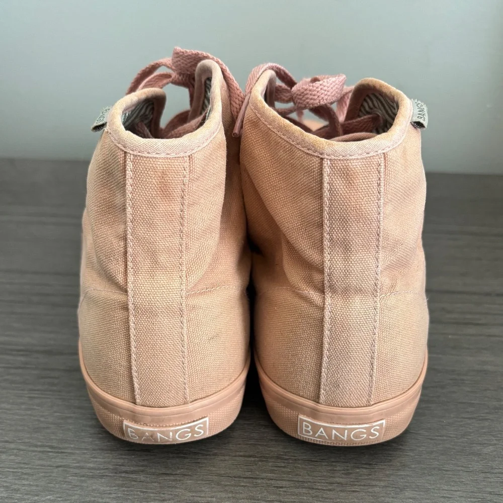 Bangs Canvas Blush Pink High Top Sneakers Womens Size‎ 10 Barely Worn